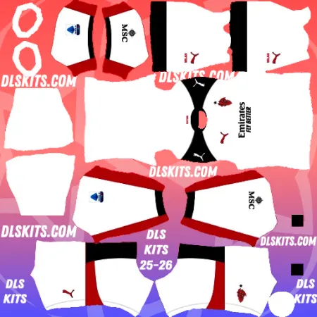 AC Milan 2025-26 Dream League Soccer Kits Serie A DLS 26 AC Milan 2025-26 Away Kit Dream League Soccer DLS Kits 25