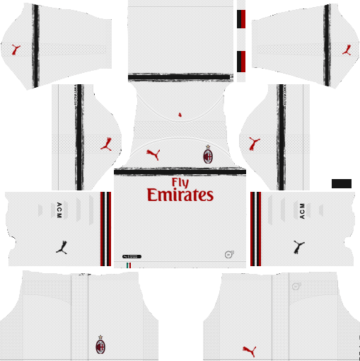 AC Milan Away Kit 2018-19 Dream League Soccer Kits URL 512x512