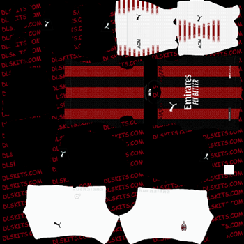 AC Milan Home Kit 2020 - Dream League Soccer Kits - DLS 20 Kits