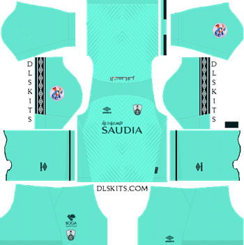 AFC Al-Ahli Saudi FC Goalkeeper Home Kit 2019 - DLS 19 Kits - Dream League Soccer Kits URL