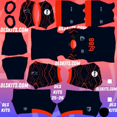 AFC Bournemouth 2025-26 Dream League Soccer Kits DLS 26 AFC Bournemouth Kit 2025-26 Goalkeeper Third Dream League Soccer Kits URL