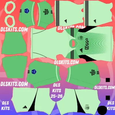 AFC Ajax 2025-26 Dream League Soccer Kits UEFA DLS 26 Ajax Goalkeeper Home Dream League Soccer Kit 2025-26 for DLS Mobile Game