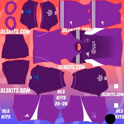 AFC Ajax 2025-26 Dream League Soccer Kits UEFA DLS 26 Ajax Goalkeeper Third DLS Kit 2025-26 for Dream League Soccer
