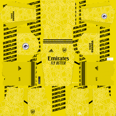 Arsenal FC 2022-23 Kits for DLS 2019 Arsenal Goalkeeper Home Kit 2022-23 for DLS 2019