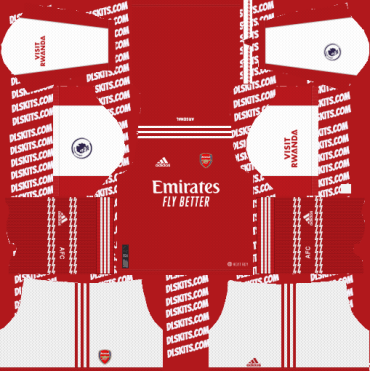 Arsenal FC 2022-23 Kits for DLS 2019 Arsenal Home Kit 2022-23 for DLS 2019
