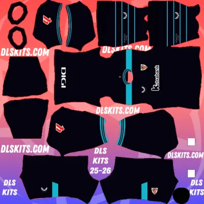 Athletic Club Bilbao Away Kit 2025-26 for Dream League Soccer DLS Kits 25