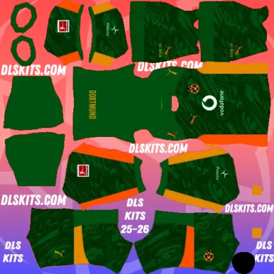 Borussia Dortmund Goalkeeper Home Kit 2025-26 Dream League Soccer Kits URL