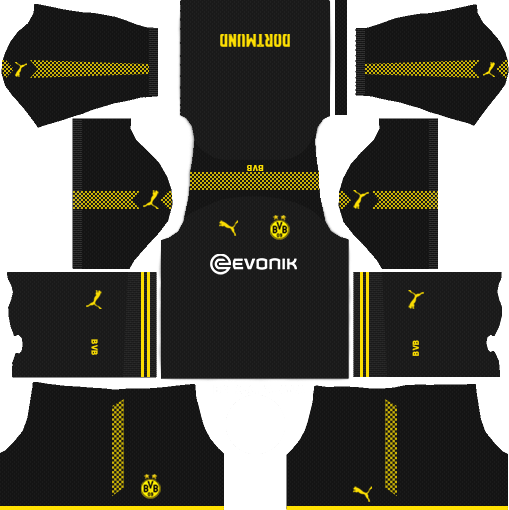Dream League Soccer Kits Dortmund Kit & Logo 512x512 URL 2017-2018 Borussia Dortmund Dream League Soccer Kits 512x512 URL - Away