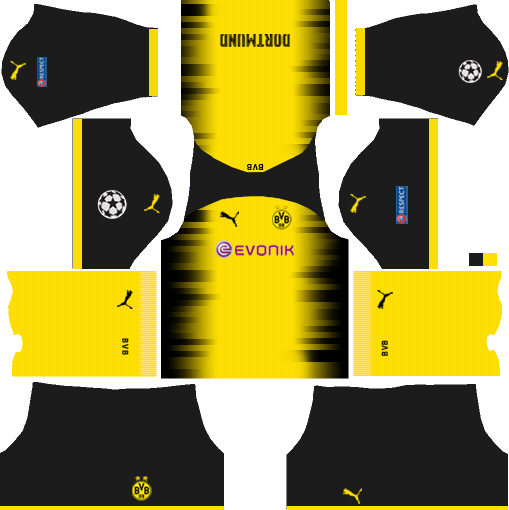 Dream League Soccer Kits Dortmund Kit & Logo 512x512 URL 2017-2018 Borussia Dortmund Dream League Soccer Kits 512x512 URL - International with Black Shorts