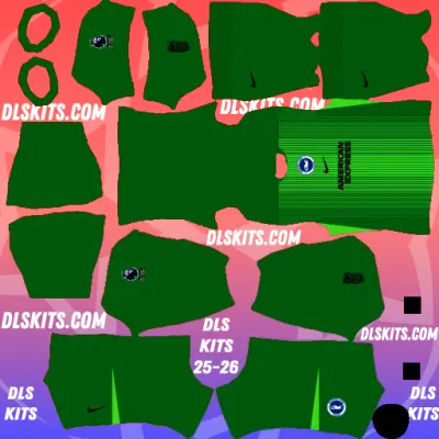 Brighton 2025-26 Goalkeeper Away Dream League Soccer 2025 Kits URL For DLS 25
