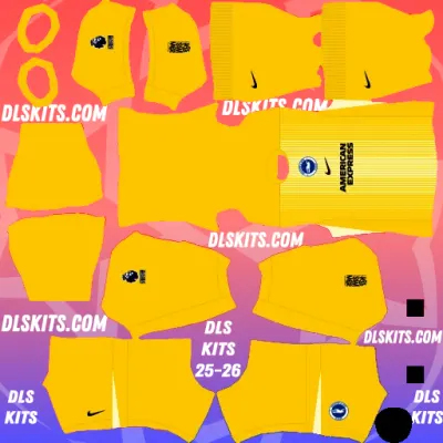 Brighton 2025-26 Goalkeeper Home Dream League Soccer 2025 Kits For DLS 25