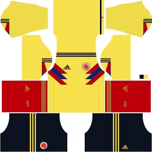 Dream League Soccer Kits Colombia 2018 World Cup Kit & Logo URL