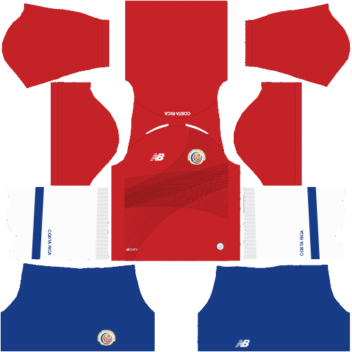 Costa Rica Kit 2018 World Cup Dream League Soccer Kits 512x512 URL- Home