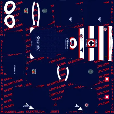 Liga MX Cruz Azul 2024-25 Kits Dream League Soccer DLS Cruz Azul GK Home Kit 2024 Dream League Soccer