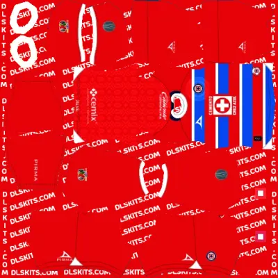 Liga MX Cruz Azul 2024-25 Kits Dream League Soccer DLS Cruz Azul GK Third Kit 2024 Dream League Soccer