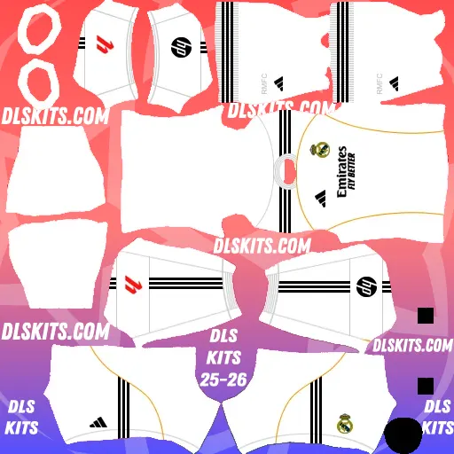 Real Madrid 2025-26 Dream League Soccer Kits For DLS 26
