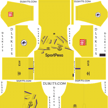Everton FC 2019-2020 Goalkeeper Away Kit Dream League Soccer Kits