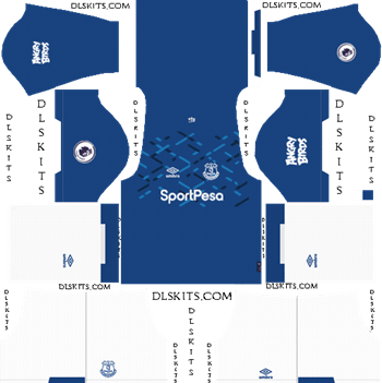 Everton FC 2019-2020 Home Kit Dream League Soccer Kits