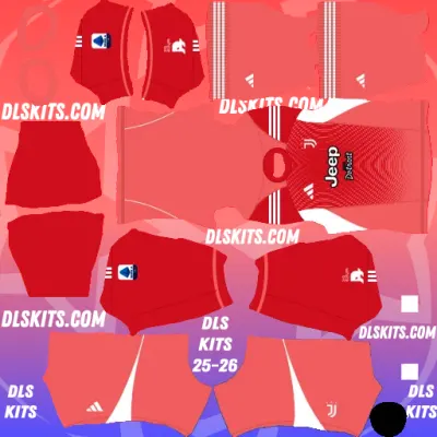 Juventus 2025-26 Dream League Soccer Kits For DLS 26 Serie A/UEFA Goalkeeper Away DLS Kits Juventus FC 2025-26 for Dream League Soccer