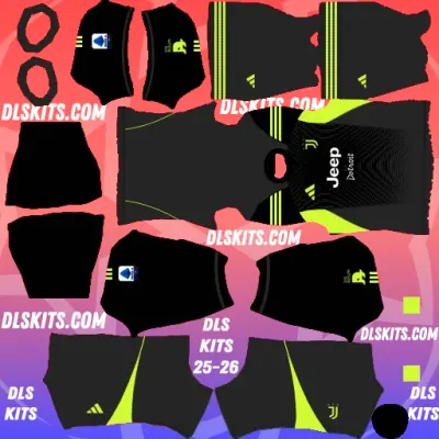 Juventus 2025-26 Dream League Soccer Kits For DLS 26 Serie A/UEFA Goalkeeper Home Dream League Soccer Kits Juventus FC 2025-26
