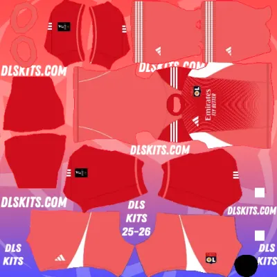 Olympique Lyonnais 2025-26 Dream League Soccer Kits For DLS 26 Goalkeeper tHIRD Olympique Lyonnais 2025 Dream League Soccer Kits DLS 2026