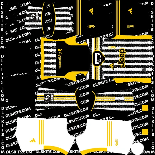 Juventus 2023-24 Kits For Dream League Soccer 2024 Home 2 Juventus Dream League Soccer Kits 2023-24.