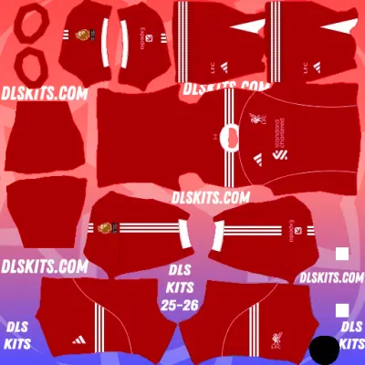 Liverpool FC 2025-26 Home Kit for Dream League Soccer DLS Kits 25