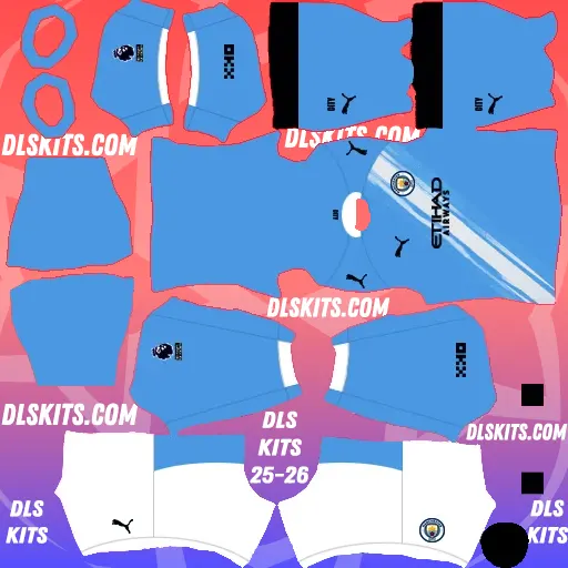 Manchester City 2025-26 Dream League Soccer Kits For DLS 26