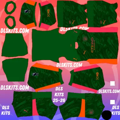 Manchester City 2025-26 Goalkeeper Home Kit for Dream League Soccer DLS Kits