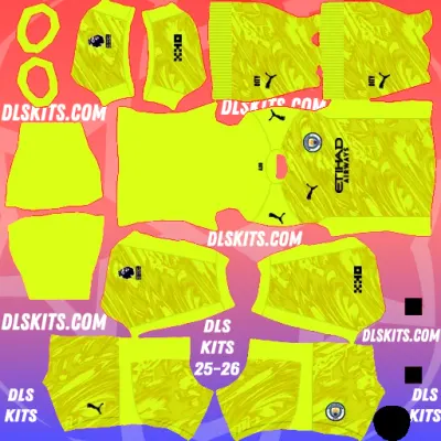 Manchester City 2025-26 Goalkeeper Third Kit for Dream League Soccer DLS Kits