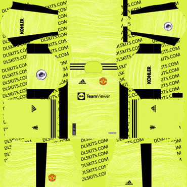 Manchester United 2021 Goalkeeper Home Kit for DLS 2019