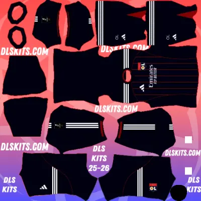 Olympique Lyonnais 2025-26 Dream League Soccer Kits For DLS 26 Olympique Lyonnais 2025 Away DLS Kit for Dream League Soccer 2026