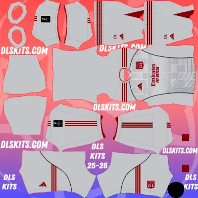 Olympique Lyonnais 2025-26 Dream League Soccer Kits For DLS 26 Olympique Lyonnais Third Kit 2025 for DLS 26 Dream League Soccer