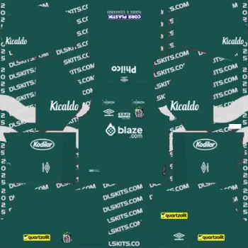 Neymar Santos FC Kits 2025 For DLS 19 Santos Goalkeeper Home Kit 2025 DLS 2019
