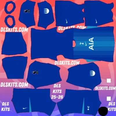 Tottenham 2025-26 Goalkeeper Away Premier League Dream League Soccer Kits URL for DLS 25