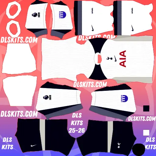 Tottenham Premier League 2025-26 Dream League Soccer Kits DLS 26