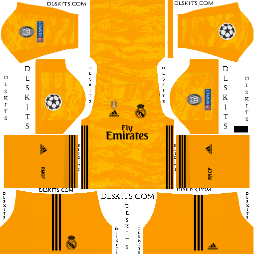 UCL Real Madrid Goalkeeper Home Kit 2019-20 Dream League Soccer Kits