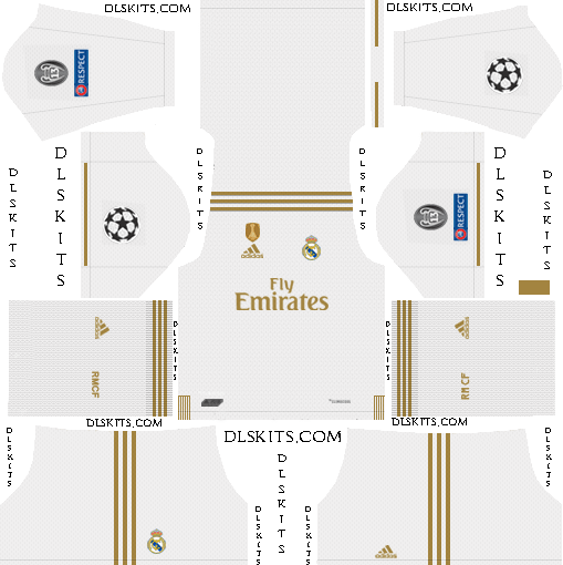 UCL Real Madrid Home Kit 2019-20 Dream League Soccer Kits
